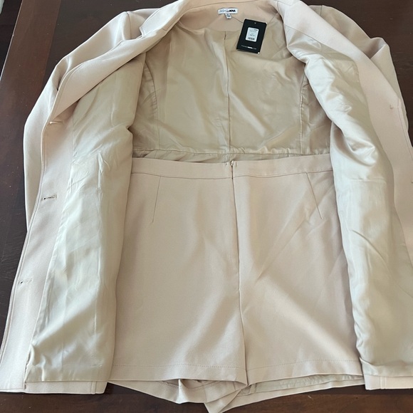 FashionNOVA Taking The Lead Blazer Romper Set | taupe beige | 3XL - Picture 10 of 16